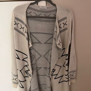 Aztec print cardigan sweater